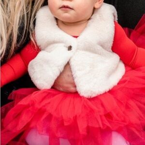 6-12M faux fur vest